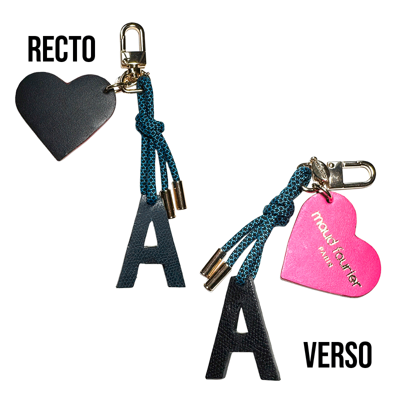 porte clé lettre personnalisée, pièce unique, Made in France cuir upcyclé