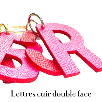 Letter keyring, handmade, unique piece, France