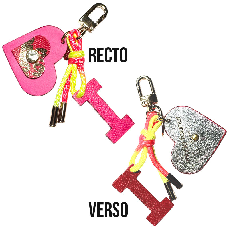 Letter keyring, handmade, unique piece, France