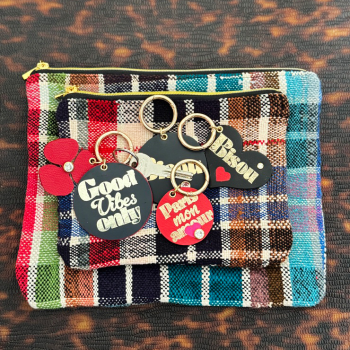 Heart Bisou - Leather bag charm