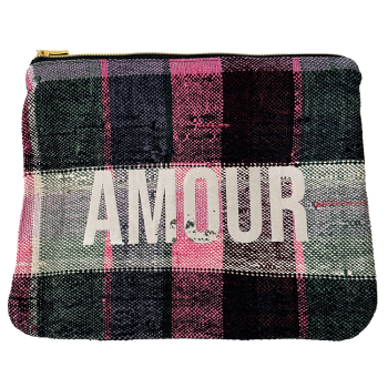 Amour upcycled make-up pouch by Maud Fourier Paris