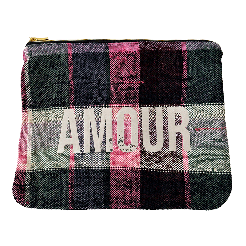 Amour upcycled make-up pouch by Maud Fourier Paris