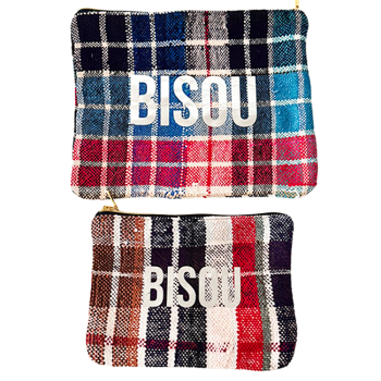 Petite trousse maquillage en tissu berbère recyclé