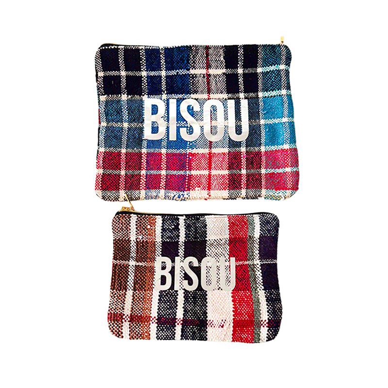 Petite trousse maquillage en tissu berbère recyclé