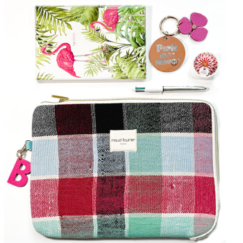 13'' laptop sleeve recycled fabric maud fourier paris made in france