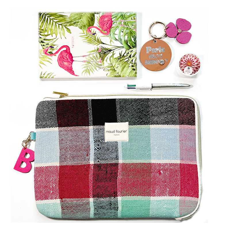 13'' laptop sleeve recycled fabric maud fourier paris made in france