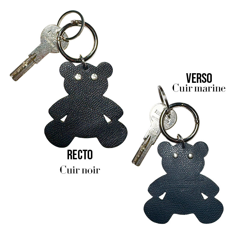 Double-sided leather Bear Crystal Eyes – hand-finished edge