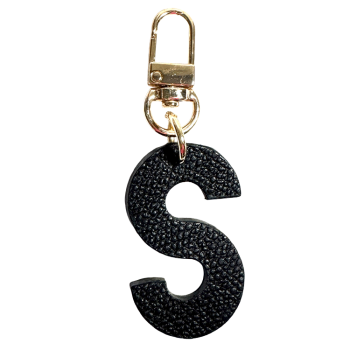 lettre en porte clé, cuir upcyclé bicolore