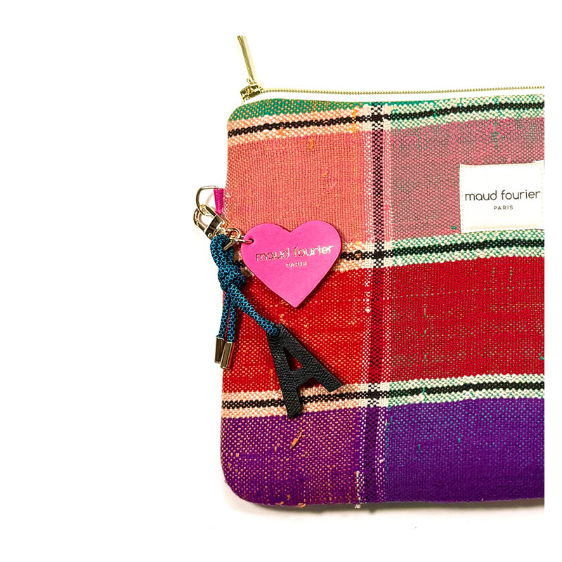 porte clé lettre personnalisée, pièce unique, Made in France cuir upcyclé