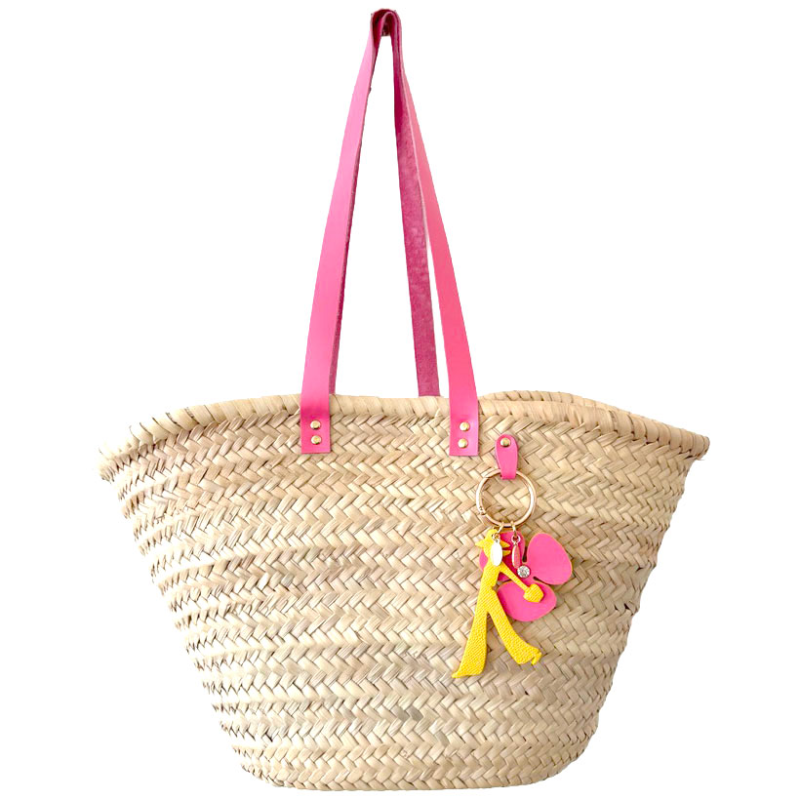 Louise basket with leather charm – detail