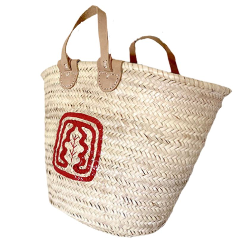 red Straw Basket for Ines de la Fressange by maud fourier