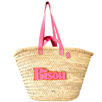 panier bisou cuir rose orange porté épaule