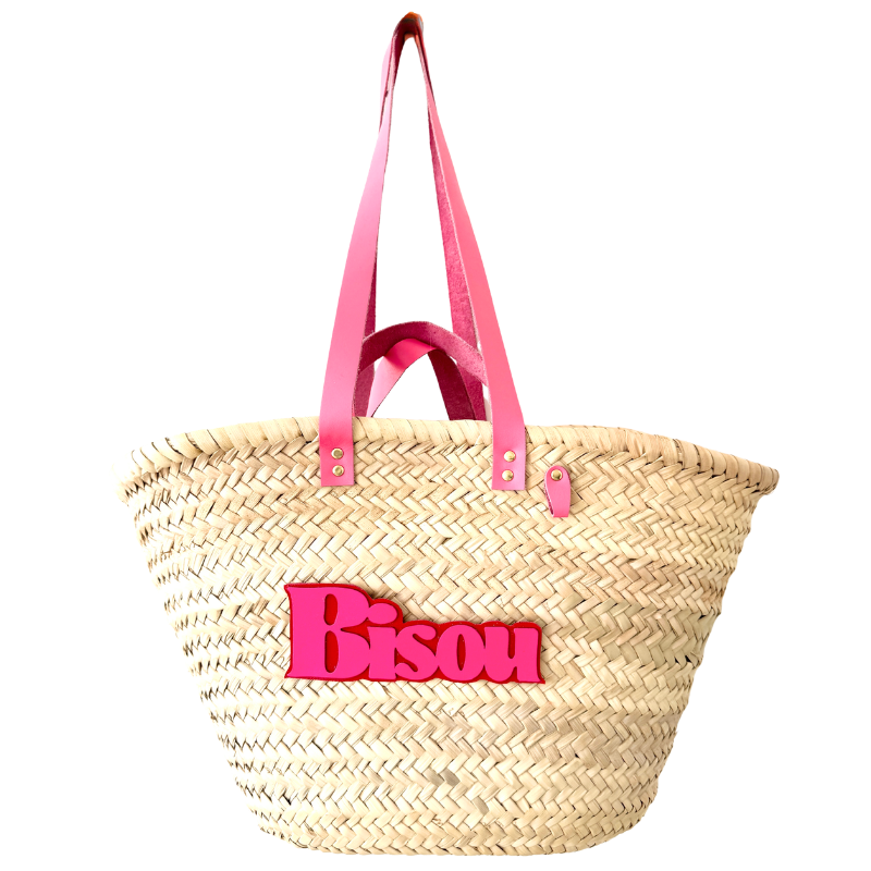 red basket leather bisou message