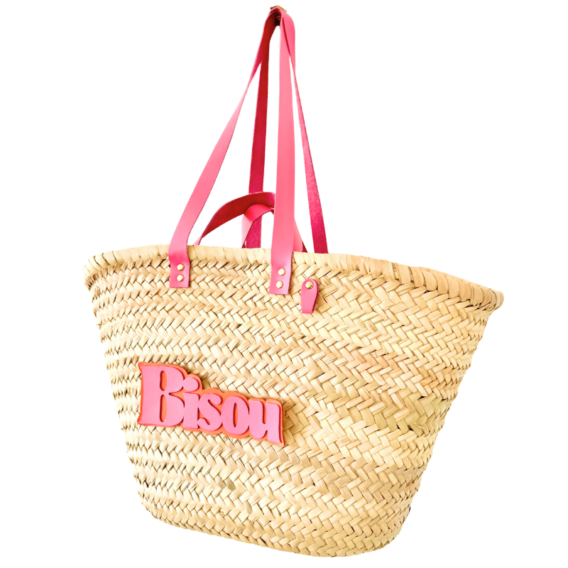 orange basket leather bisou message