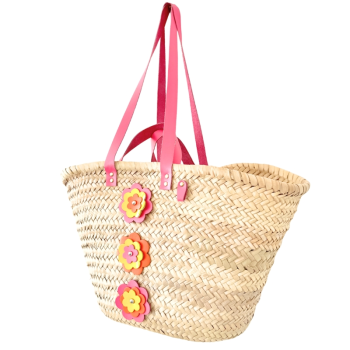leather Flower Power Basket