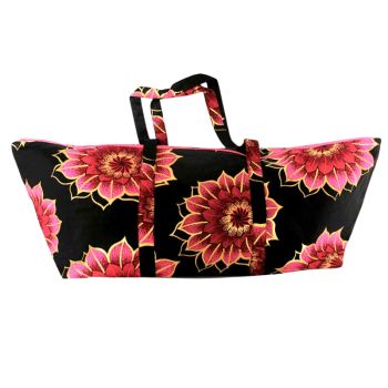 yoga mat bag black and gold cotton