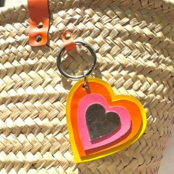Maud Fourier Paris heart bag charm with metal ring