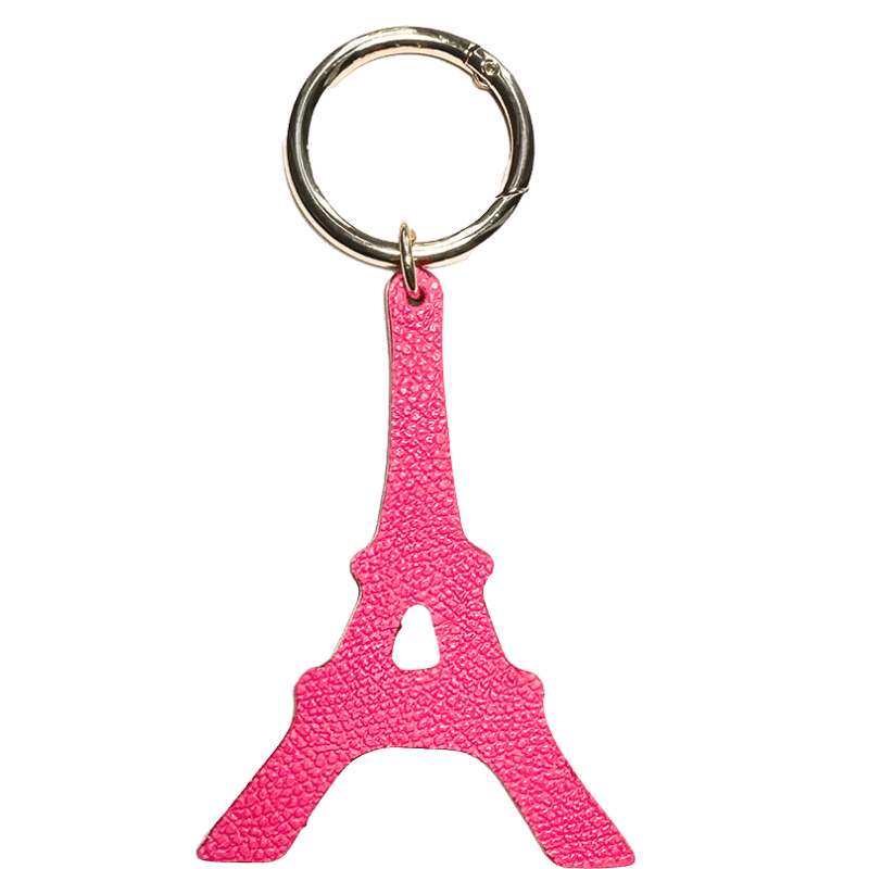 bijou de sac tour eiffel cuir upcyclé grainé rose maud fourier paris