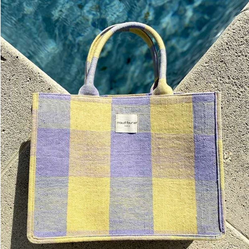 Bohemian striped fabric shopper
