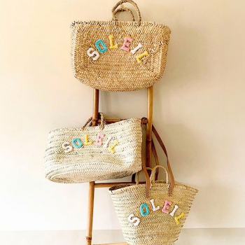 XL Embroidered Beach Basket Holidays | Maud Fourier Paris