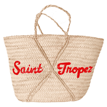 Saint-Tropez beach basket by Maud Fourier Paris with shoulder carry