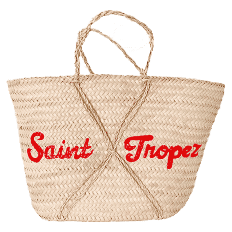 Saint-Tropez beach basket by Maud Fourier Paris with shoulder carry