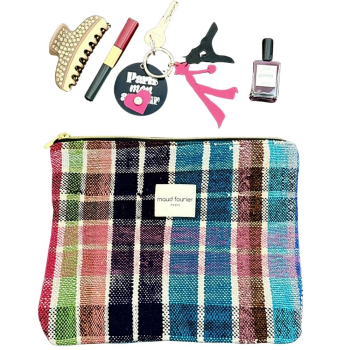 Trousse trousse maquillage, tissu recyclé, made in france