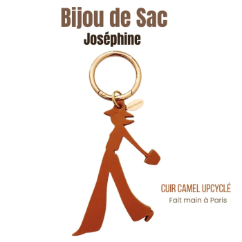 bijou de sac Joséphine en cuir camel simple face