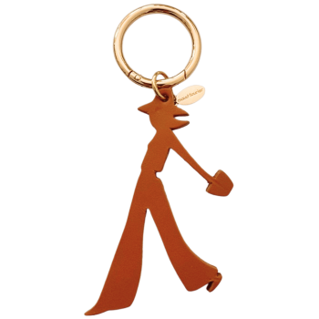 Joséphine camel cowhide leather bag charm handmade in Paris