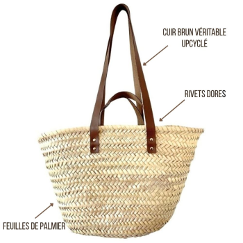 Brown leather LOUISE Basket