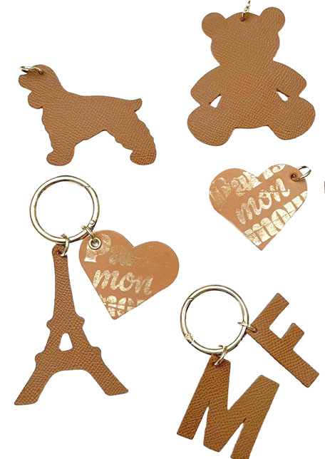 Bijoux de sac en cuir upcyclé 